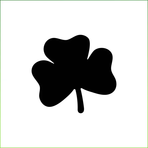 Black Glyph Icon Clover Isolated White Background Vector Plant Icon — Stock Vector