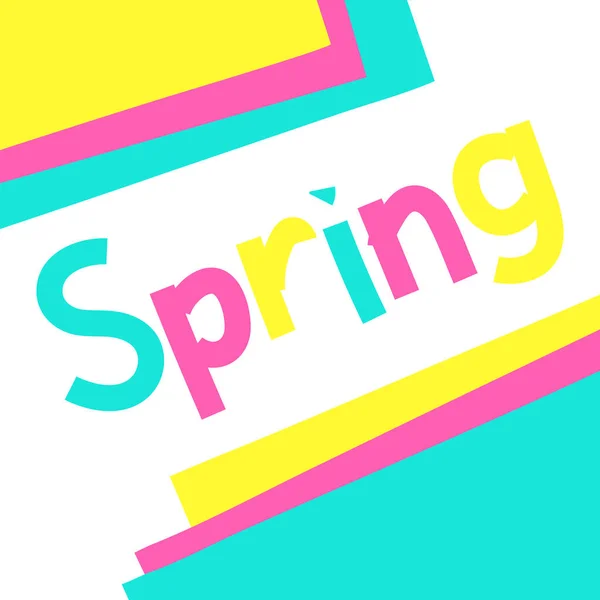 Lettering Spring Primavera Palavra Isolado Fundo Branco Conceito Desenhado Mão — Vetor de Stock