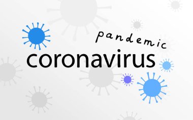 Roman Coronavirus vektör harfleri, sembol. Gradyan arka planda elle çizilmiş İşaret 2019-NCoV, MERS-Cov. Şekillendirilmiş tıbbi illüstrasyon. Soyut virüs modeli logoti. Pandemik Coronavirus stok Banner