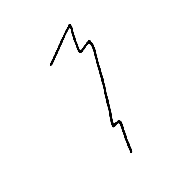 Minska Grafer Isolerade Vit Bakgrund Handritad Stock Finansmarknad Diagram Diagram — Stock vektor