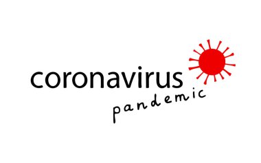 Roman Coronavirus vektör harfleri, sembol. El çizimi İşaret 2019-NCoV, MERS-Cov beyaz arka planda izole edilmiş. Şekillendirilmiş tıbbi illüstrasyon. Covid-19 virüs modeli logoti. Salgın Koronavirüs metni