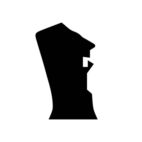 Vecteur Hurlant Icône Homme Silhouette Noire Une Tête Personnage Bouche — Image vectorielle