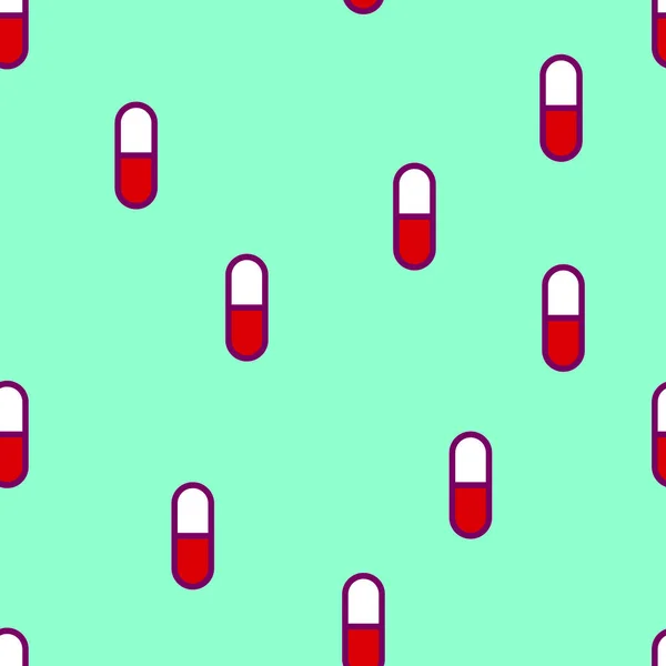 Απρόσκοπτη Μινιμαλιστική Ιατρική Μέθοδο Λευκά Κόκκινα Χάπια Μπλε Φόντο Φάρμακα — Διανυσματικό Αρχείο