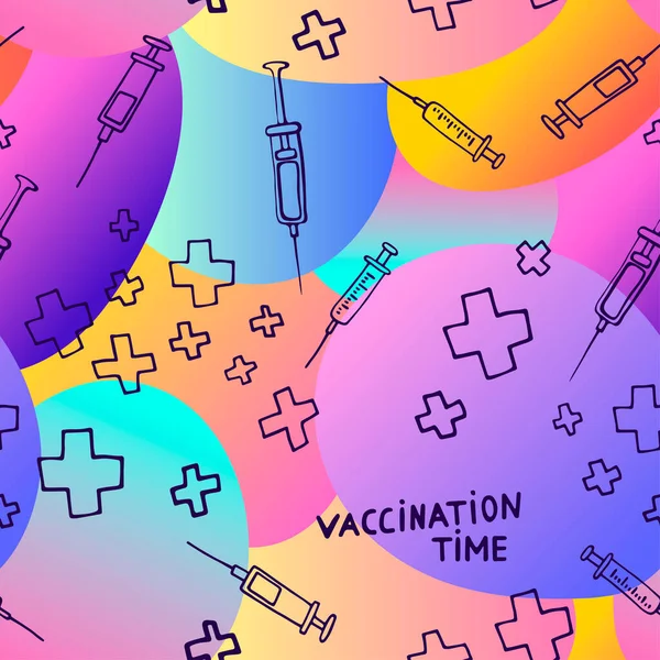 Ώρα Για Εμβολιασμό Απρόσκοπτη Ιατρική Μέθοδο Εμβολιασμός Ασθενειών Πρόληψη Ασθενειών — Διανυσματικό Αρχείο