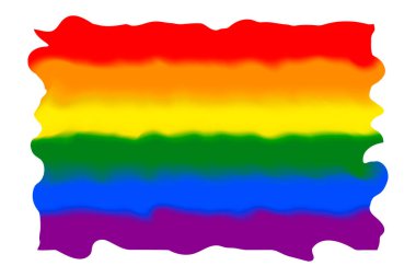 Pürüzlü kenarları olan bulanık LGBT bayrağı. Lezbiyen, gey, biseksüel ve transseksüel LGBT insanlarının gökkuşağı sembolü. İşaret aşkı, hoşgörü, eşitlik. Spektrum Renkli hisse senedi soyut arka planı. Boşluğu kopyala