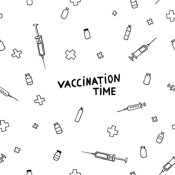 Ώρα Για Εμβολιασμό Απρόσκοπτη Ιατρική Μέθοδο Εμβολιασμός Της Γρίπης Και — Διανυσματικό Αρχείο