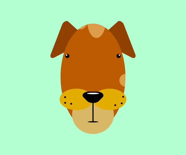 Kawaii Собаки Животных Лицо Мятном Фоне Смешной Коричневый Персонаж Маленькими — стоковый вектор