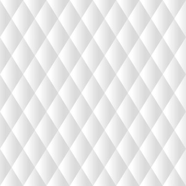 Kusursuz soyut beyaz eşkenar dörtgen deseni. Tarafsız geometrik gradyan süsü. Duvar kağıtları, posterler, ambalaj kağıtları, tekstil için modern stil arka planının beyaz ve gri renkleri. Vektör illüstrasyonu