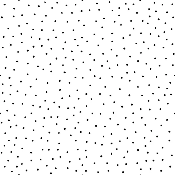 无缝隙中性图案 在白色背景上孤立的黑色手绘圆点 斯堪的纳维亚舒适的装饰品 用于墙纸 包装纸 纺织品 印刷品的矢量涂鸦图片 — 图库矢量图片