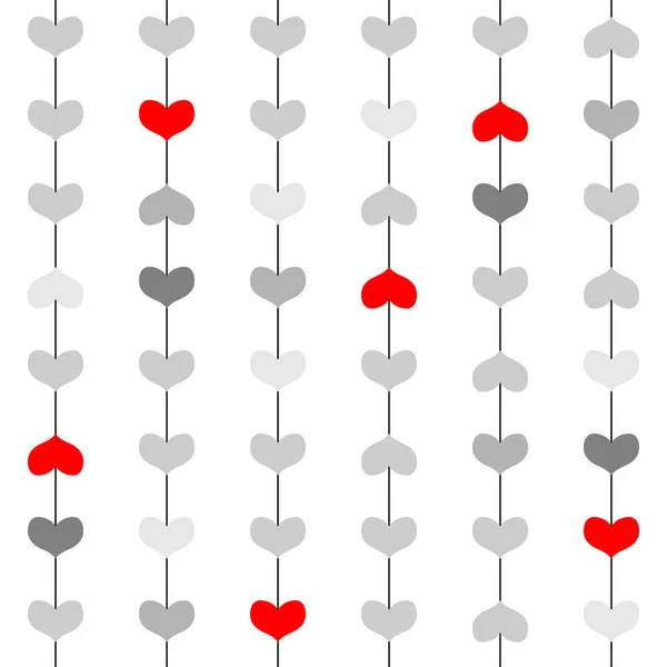 Serca Bez Szwu Wzór Walentynki Ilustracja Wektora Wakacyjnych Kartek Okolicznościowych — Wektor stockowy