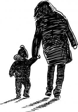 silhouette of a woman with a baby clipart