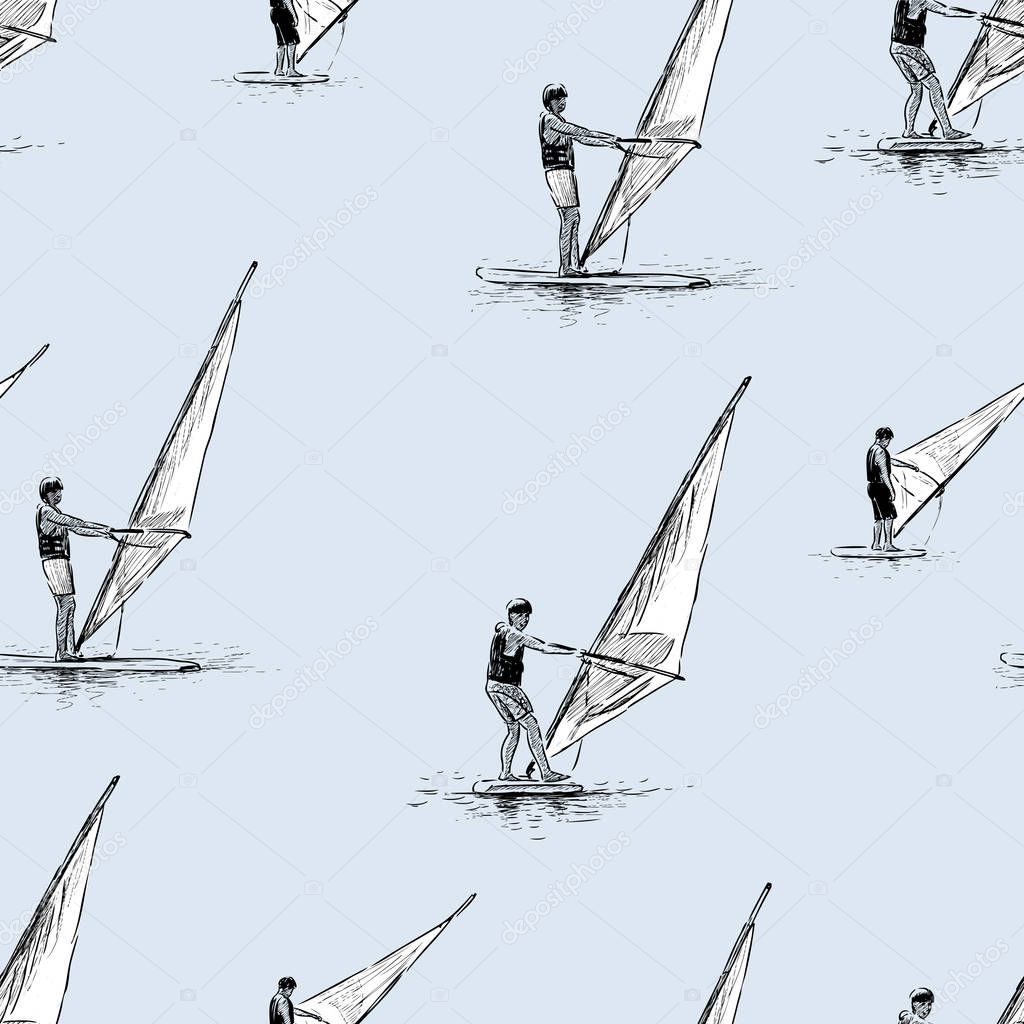 pattern of windsurfers