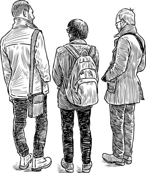 Croquis des hommes qui parlent — Image vectorielle