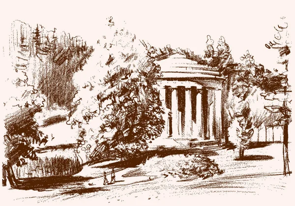 Peyzaj mimari bir rotunda bir banliyö Parkı