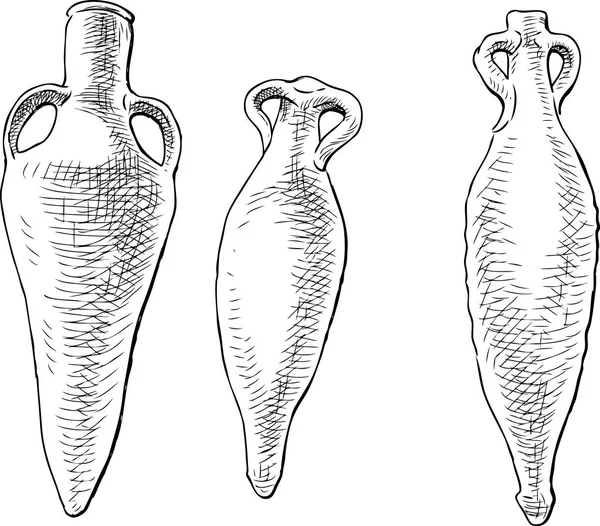 Schizzo delle antiche anfore greche — Vettoriale Stock