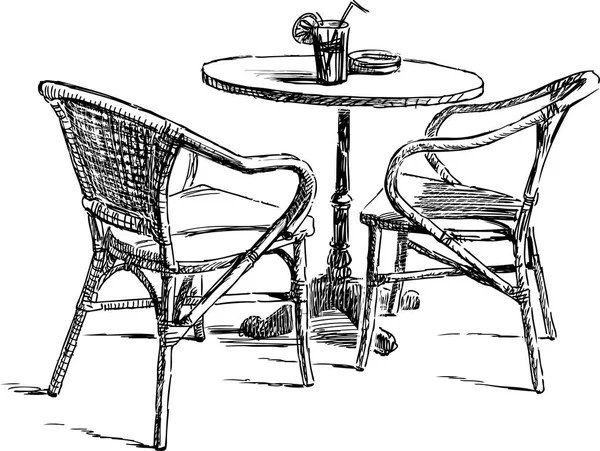Τραπέζι στο καφέ του καλοκαιριού — Διανυσματικό Αρχείο