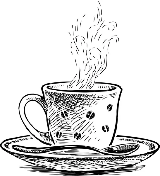 Tasse mit heißem Kaffee — Stockvektor