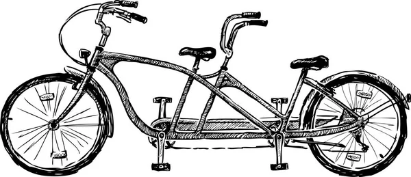 Bosquejo Una Bicicleta Para Dos Personas — Archivo Imágenes Vectoriales