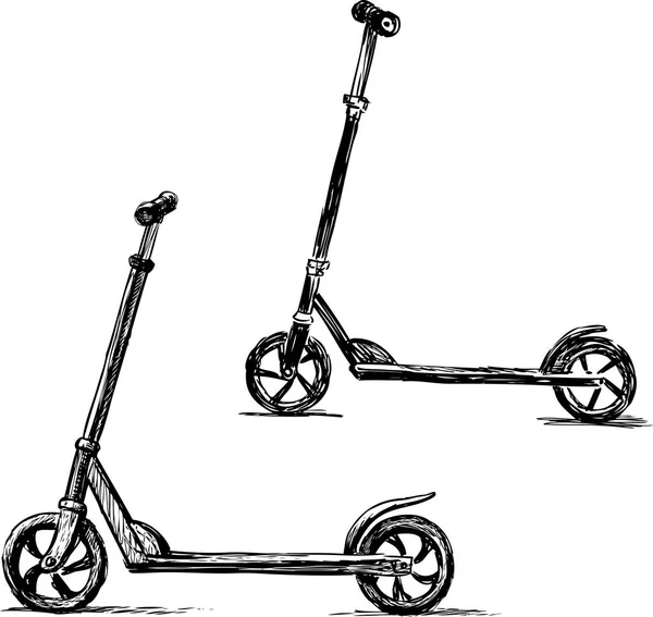 Dos Scooters Para Dar Paseo — Archivo Imágenes Vectoriales