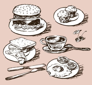 Kahvaltı için çeşitli gıda