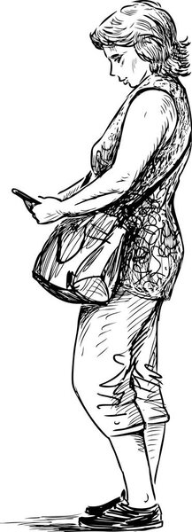 Городская женщина с мобильным телефоном
