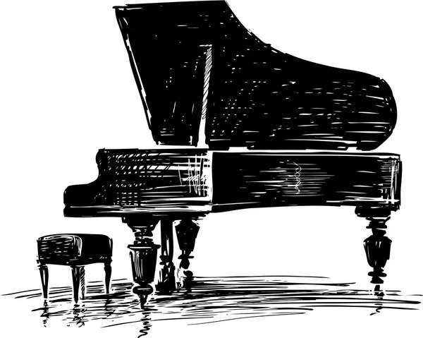 Croquis Piano Queue Concert — Image vectorielle