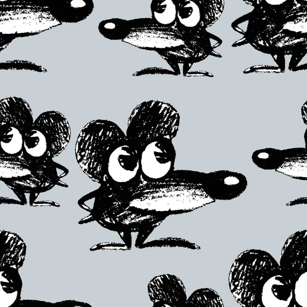 Muster Der Lustigen Cartoon Mäuse — Stockvektor