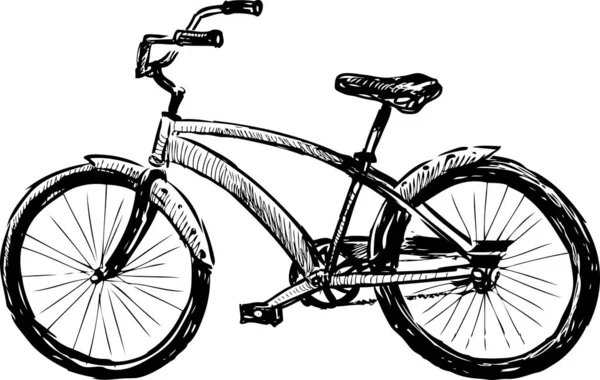Ескіз Міського Велосипеда Активних Прогулянок — стоковий вектор
