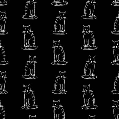 Çizimlerin kusursuz arka planı Komik çizgi film kedileri