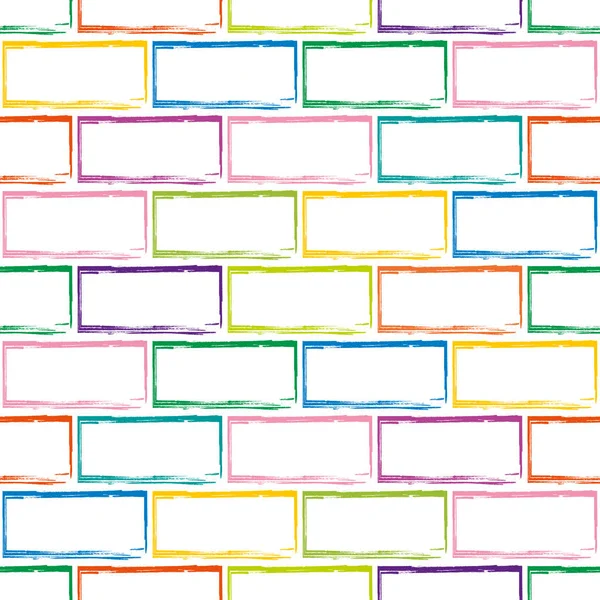 Στυλιζαρισμένη πολύχρωμη τούβλο τοίχο μοτίβο — Διανυσματικό Αρχείο