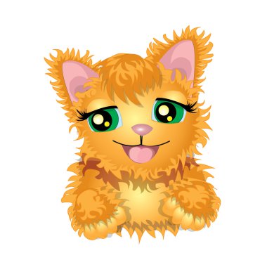 Zencefil yavru kedi vektör çizim