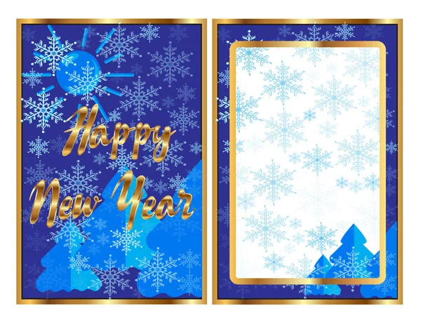 Ευτυχισμένο το νέο έτος επίπεδη κάρτα κανονικού μεγέθους — Διανυσματικό Αρχείο