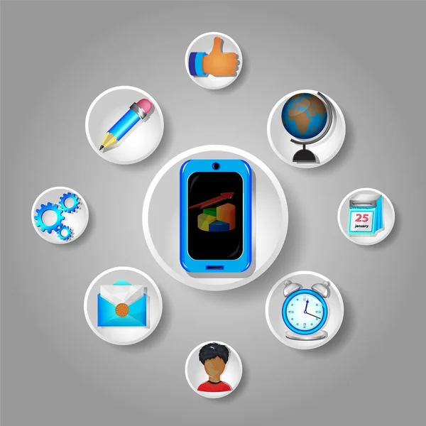 Tasarım için yuvarlak grafik simgeleri