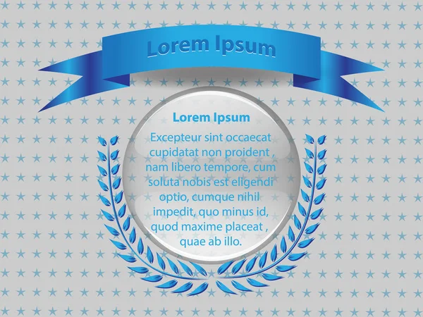 Bir çelenk ve herhangi bir metin için şeffaf bir daire ile banner düz