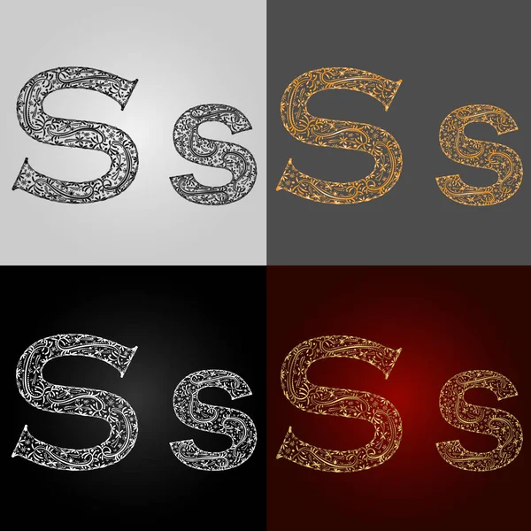 Alfabe görsel Stiller kümesi. 