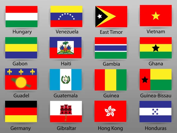 Bandeiras Todos Países Mundo Parte — Vetor de Stock