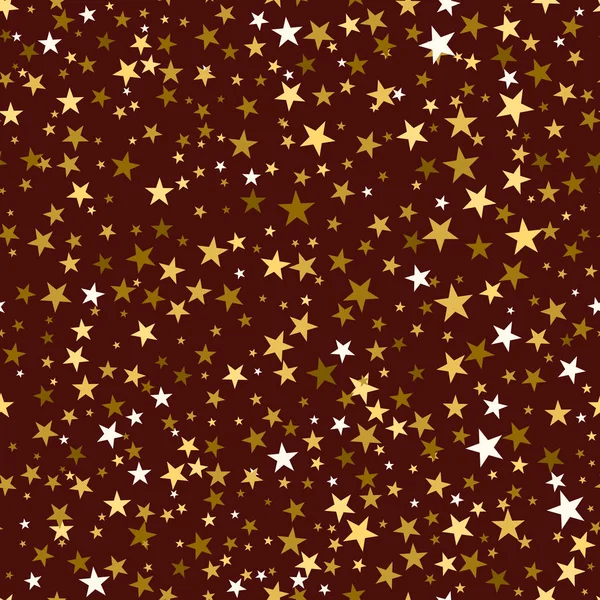 Motif sans couture Ornement en or sur un fond brun 95 Joyeux Noël et bonne image vectorielle Yea — Image vectorielle