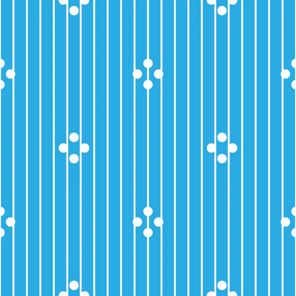 Modèle sans couture avec image avec des rayures et des cercles dans des couleurs bleu pastel et blanc sur un fond blanc. Illustration vectorielle — Image vectorielle