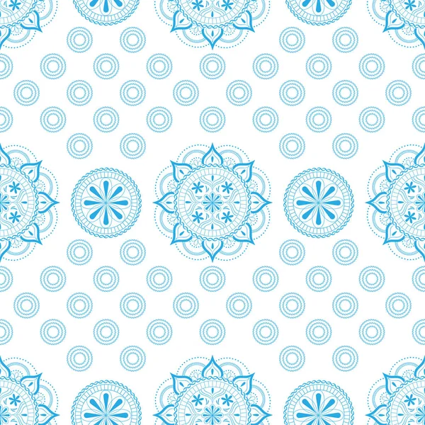 Motif sans couture avec ornement en dentelle dans des couleurs bleu clair pastel sur un fond blanc. Illustration vectorielle — Image vectorielle