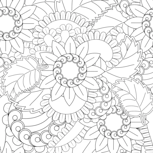 Zestaw bezszwowy z ażurowymi kwiatami w kolorze czarno-białym wzory kwiatów na czarnym tle, próbka tkaniny i papieru do druku. Ilustracja wektora Ilustracja Stockowa