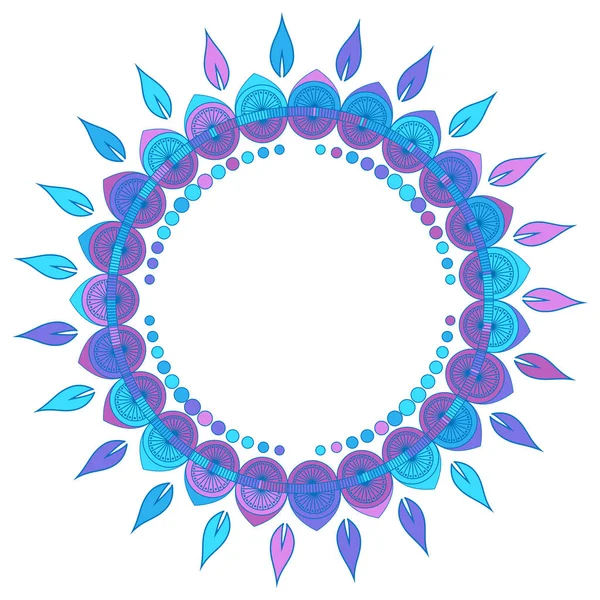 Cornice colorata di fiori nei colori rosa, viola e blu, illustrazione vettoriale — Vettoriale Stock