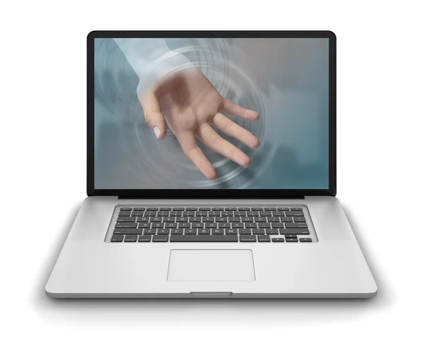 Helping Hand Laptop Computer — ストック写真