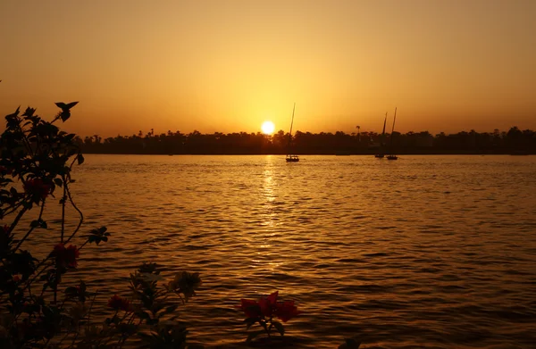 Tramonto sul fiume Nilo — Foto Stock