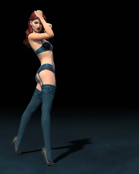 Seksi 3d render kız ile broşür, poster ya da afiş arka plan ben
