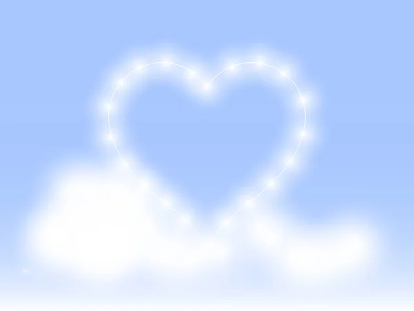 Heart in the clouds vector — Stock Vector