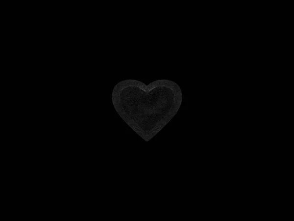 siyah bir arka plan üzerinde parlayan kalp