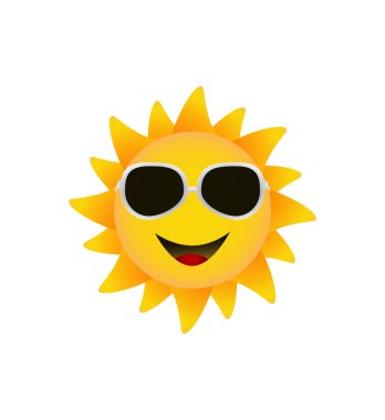 güneş gülümsüyor, illüstrasyon vektör