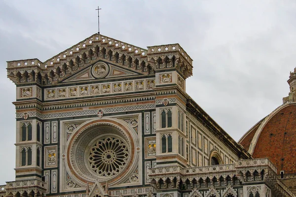 Fragment Façade Cathédrale Santa Maria Del Fiore Duomo Florence Italie — Photo