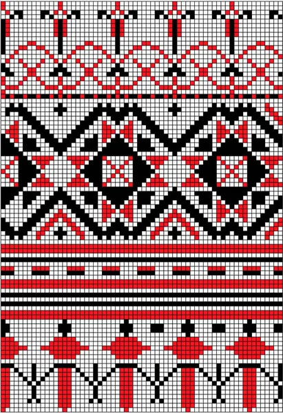 빨간색 과검은 흰색의 무늬를 전통적 슬라브식 — 스톡 벡터