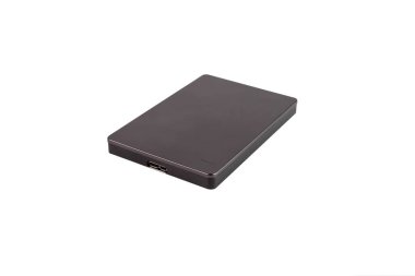 Beyaz izole edilmiş arka planda gri harici sabit disk